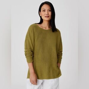 NEW Eileen Fisher Organic Linen Cotton Crew Neck Box-Top